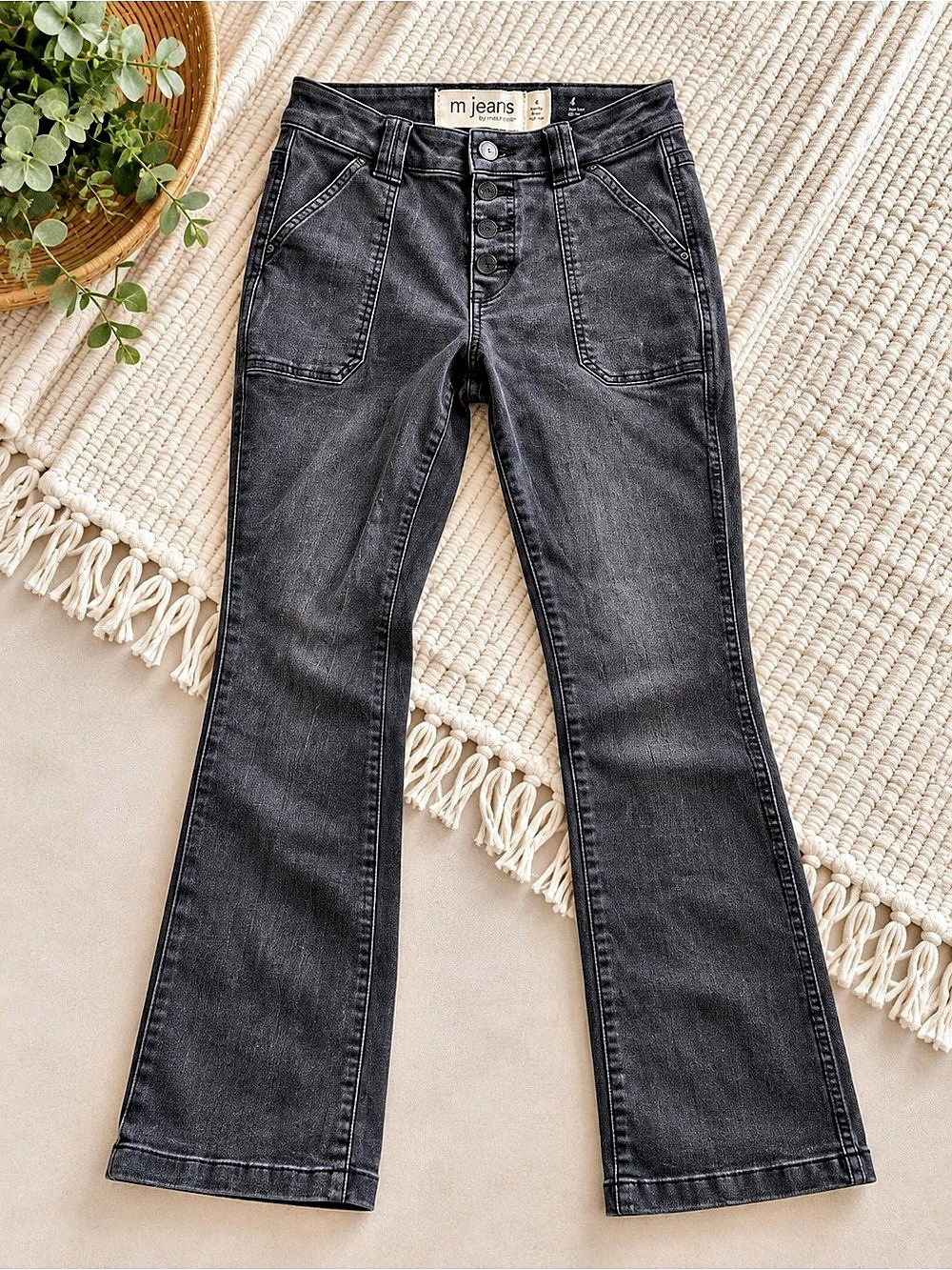 Maurices M Jeans Barely Boot High Rise Jeans Size 4 Charcoal Gray